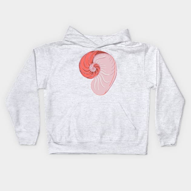 pink nautilus Kids Hoodie by kathleenabruce